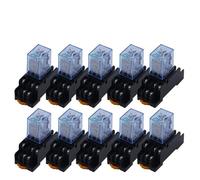 10Set MY3NJ HH53P 3NO3NC Relay With Socket Base Coil General DPDT Micro Mini Elettromagnetic Relay Switch LED AC110/220V DC6/24V (AC,110V)