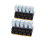 10set MY4NJ DC 12V Bobina 4NO 4NC Indicatore LED verde Relè di alimentazione Base a 14 pin(AC 110)