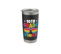 10th Grade Back To School Sunglasses Vibes Retro First Day Bicchiere termico in acciaio inox doppia parete