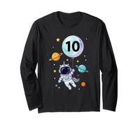 10th Unicorn Astronaut Space Birthday Maglia a Manica