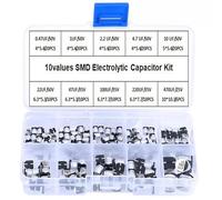 10Values 145Pcs Electrolytic Capacitor Assorted Kit 25V~50V 0.47uF~470uF With Storage Box RRBXXUYN