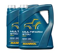 10W 30 Mannol Multifarm Stou 10 2x5 Litro SAE 10W30 Multiuso Olio Motore