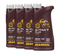 10W 40 Mannol 4 Tempi Olio Motore Moto Olio 4 4x1 Litro Api Sl / Jaso Ma / Ma2