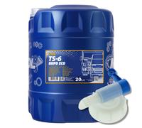 10W 40 Olio Motore 20 Litro Mannol TS-6 Uhpd Eco Diesel Camion Bus + Rubinetto