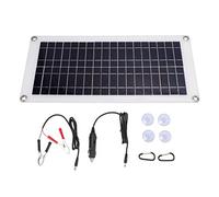 10W Flexible Solar Panel, Solar with 2 USB Output, Lightweight Thin Portable Solar Cell Panel for Car Home Ship, Includes Suction Cups and Car Lighter