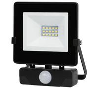 10W LED Eco Proiettore Con Pir, 6000K, 850lm, Nero, IP65 - 777992