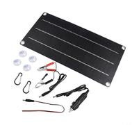 10w Pannello Solare Caricabatteria Set Avere Clip e Adattatore per 6v Auto Moto Barca Rv Batterie Mobile Silicone Cristallino Impermeabile Ip65 Maintainer