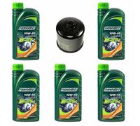 10W40 Motore Olio Set 5 Litro Olio HF138RC per Suzuki Lt-A Lta 400 Lt-F Ltf 500