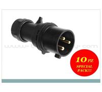 10x 10PZ GDE 912113 Spina Volante 32A CEE 50/60Hz nera Monofase