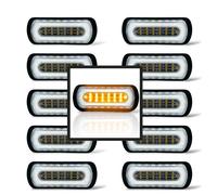 10x 12V 24V Bianco DRL Halo Ambra Strobo Indicatore Luci LED per Camion Furgone