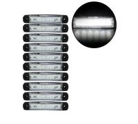 10X 12V 6 LED Luce Marker Laterale Bianca Chiara Lampada Camion Rimorchio