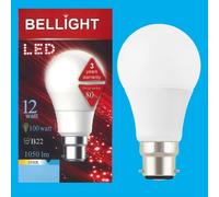 10x 12W LED GLS A60 Tappo a Baionetta A.C.B22 6500K Lampada Diurna Lampadina