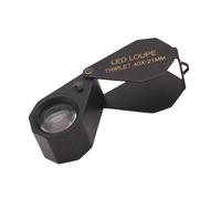 10X 20X 30X 40X Illuminated Jewelers Loupe Magnifier Foldable Jewelry Magnifier