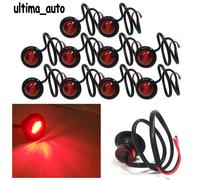 10X 24V Profilo Rotondo Posteriore Evidenziatore 3 LED Rosso Luci Fari Per Lorry