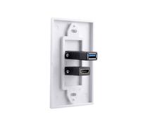 10X 2Port + USB 3.0 Femmina Parete Pannello Frontale Presa Presa Estensore Bianco
