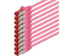 10x 3 m - Cavo di rete Cat 6 cavo patch Cat6 RJ45 SFTP - magenta