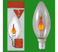 10X 5W Lampadina Decorativa A Fiamma Flicker Chiara SES E14 Piccolo Attacco
