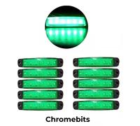 10X 6 Led Verde Luce Marker Posteriore Laterale Posizione Camion Rimorchio 12V