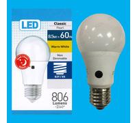 10x 8.5W LED Perla GLS Tramonto fino A Alba Sensore Sicurezza Notte Luce Es E27