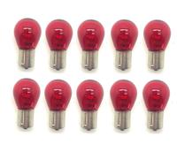 10x Alogena Rosso Lampadine 382 BA15s P21W Opposto Pins Singolo Coda / Fog /