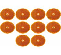 10x Ambra Classe A 3-0.5cm Rotondo Riflettore W/Centro Montaggio Foro Trailers