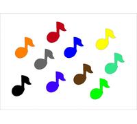 10X Applicazione Patch Miniblings 25Mm LISCIO Note Musicali Ottava