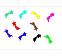 10X Applicazione Termoadesiva Miniblings 30Mm FLOCK Stella Cometa