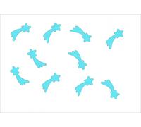 10X Applicazione Termoadesiva Miniblings 30Mm FLOCK Stella Cometa