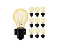 10x applique FEL porcellana nera lucida angolare 1x E27 max. 300W [EEK: E]