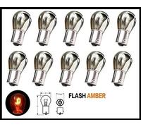 10x Argento Cromato Lampadine Opposto Perno Indicatore Flash Arancio Ambra Ba156