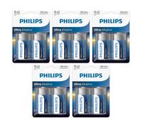 10x Batteria Philips Ultra Alkaline D LR20 1.5V MN1300 Mono