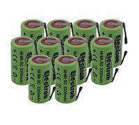 10X Batteria Pila NI-MH SC 3300mAh 3.3Ah 1,2V con lamelle linguette a saldare per pacchi batterie trapani torce allarmi