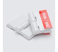 10x Bianco Cerniere a nastro - Non è necessaria la colla, Autoadesivo. Cerniere autoadesive. Acrilico in plastica Nero 24mm