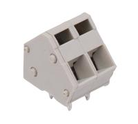10x Blocco Terminale PCB a 2 Vie 5mm 45dg Morsetto a Scatto Grigio 15A 300V