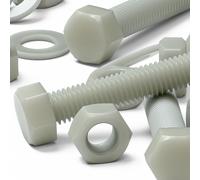 10x bulloni esagonali naturali in PA66 GF M10 x 50 mm, dadi e rondelle