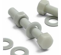 10x bulloni esagonali naturali in PA66 GF M10 x 70mm, dadi e rondelle