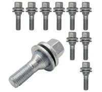 10x Bulloni ruota M12x1.25 flangia piatta argento per DS DS3 I DS3 II Crossback