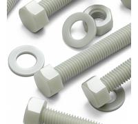 10x bulloni testa esagonale nylon rinforzato vetro M10 x 60 mm