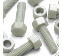10x bulloni testa esagonale nylon rinforzato vetro M12x40mm