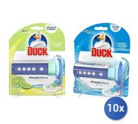 10x Bundle Duck Fresh Dischetti Wc Gel Base Lime+Ricarica (1 Pezzo Singolo