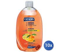 10x Bundle Genera Sapone Liquido Ricarica Lt 1 Agrumi