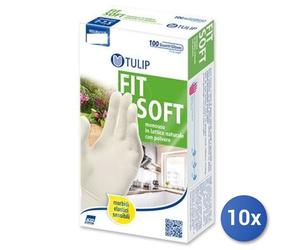 10x Bundle Guanti 100 Pezzi Lattice Tulip L Sensibili