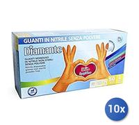 10x Bundle Guanti Bericah 50 Nitrile Arancio 8,5