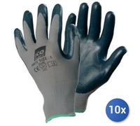 10x Bundle Guanti Lavoro Ico 8-La Nylon Nitrile