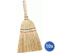 10x Bundle Scopino Saggina + Manico Legno Cm 15