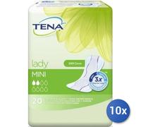 10x Bundle Tena Lady Discreet Mini 20 Pz