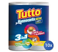 10x Bundle Tutto Asciugatutto Panno Carta X2 Rotoli
