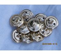 10X BUTTONS Kings Own Scottish Borderers, Alluminio Anodizzato, 19Mm, Firmin