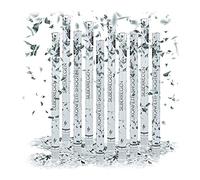 10x Cannone Sparacoriandoli XXL, 80 cm, Gittata 6-8 m, Idea Regalo, Accessori Decorazione per Matrimoni, Laurea, Argento