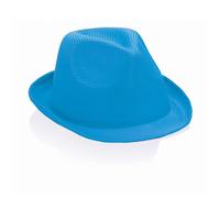 10X Cappello Panama in poliestere AZZURRO per feste eventi e party 0S76